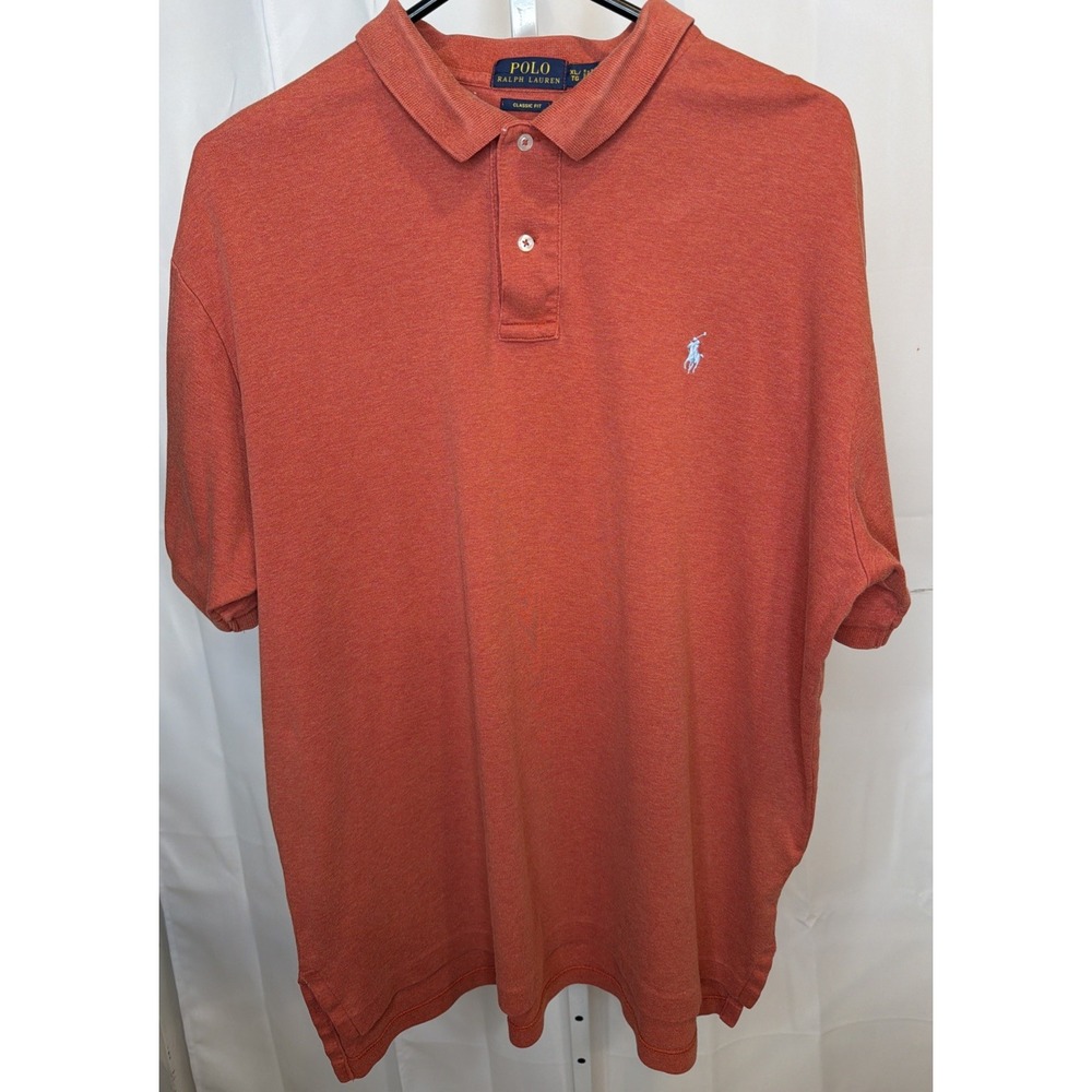 Polo Ralph Lauren Mens XL Coral Heather Classic Fit Pony Logo Polo Shirt